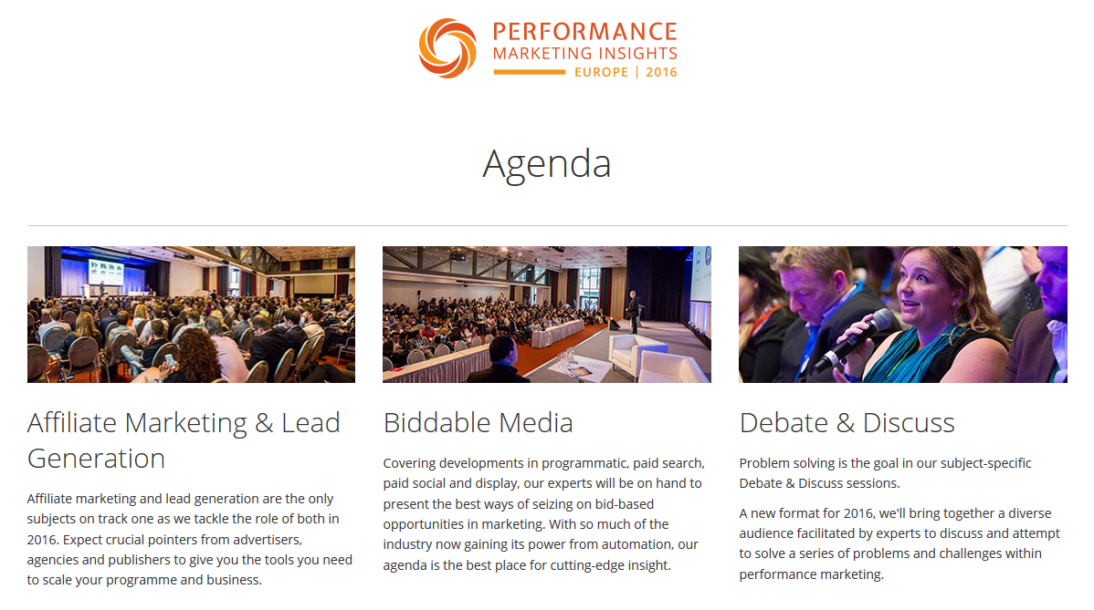 Perfromance Marketing Insights 2016 Agenda